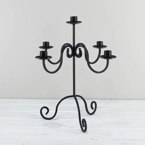 Elegant 5-Arm Metal Candle Holder