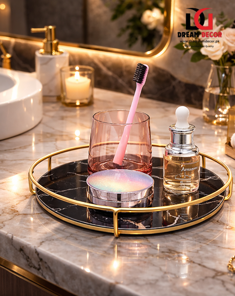 Make-up Organizer Tray, Decorative Glass Vanity Perfume Tray