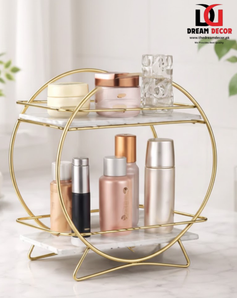 2 Tier Round Cosmetic Storage Rack