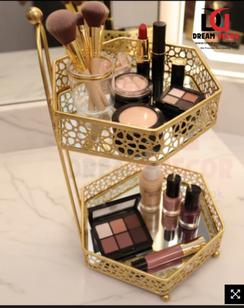 2 tier glass base Organiser for Decor
