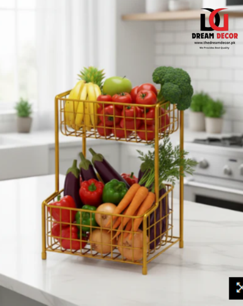 2 Tier Countertop Kitchen Fruit Basket