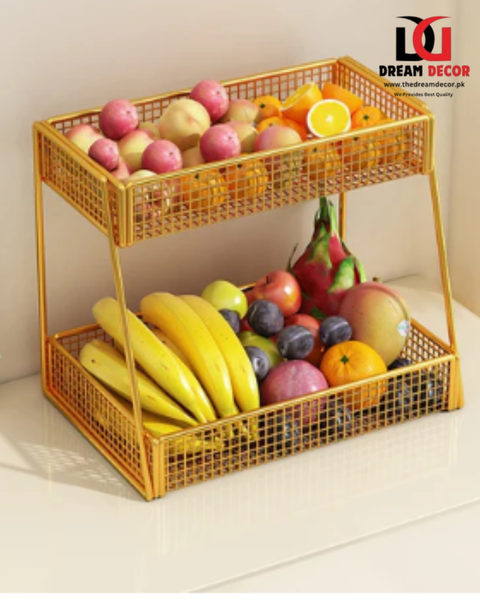 Multipurpose Tiered Metal Kitchen Storage Organizer