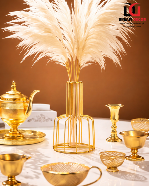 Metal Flower Vase With Transparent Tube