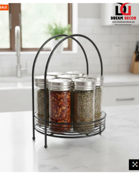 Round Metal Spice Rack Stand – Durable Countertop Organizer