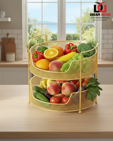 Contemporary Two-Level Kitchen Storage Rack