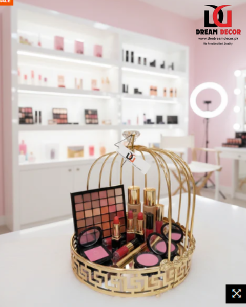 Luxury Golden Mirrored Makeup Organizer