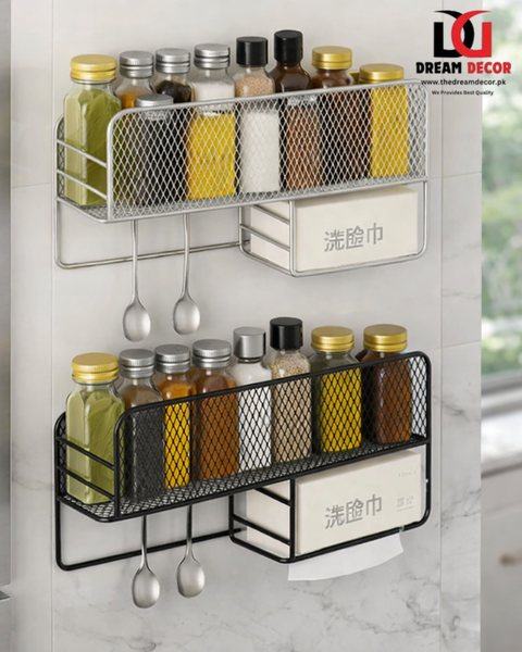 Wall-Mounted Metal Spice Rack