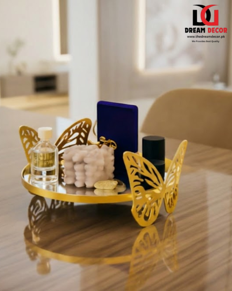 Engagement Ceremony Decorative Tray with Butterfly Accents