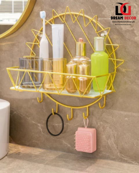Bathroom Shelf Wall Mounted Metal Towel Rack