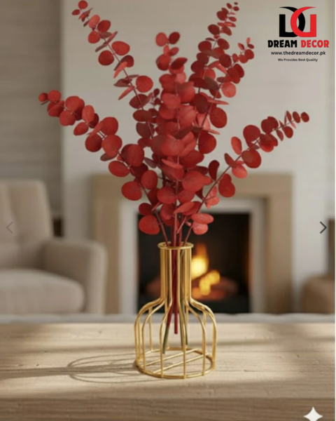 Elegant Metal Flower Vase with Clear Tube