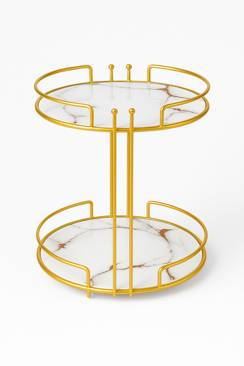 Multipurpose Luxury 2-Tier Golden makeup  Stand