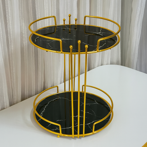 Multipurpose Luxury 2-Tier Golden makeup  Stand