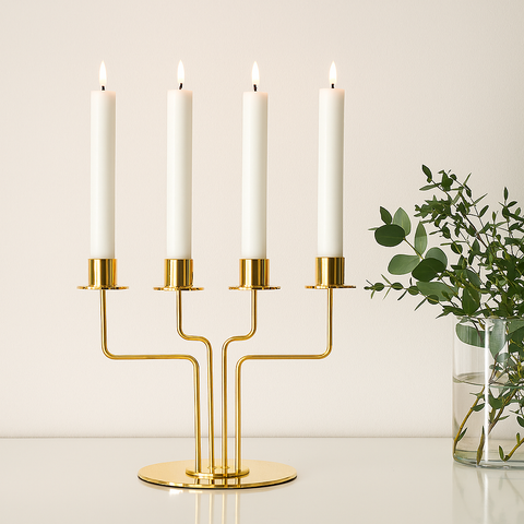 Golden Brass Candle Stand