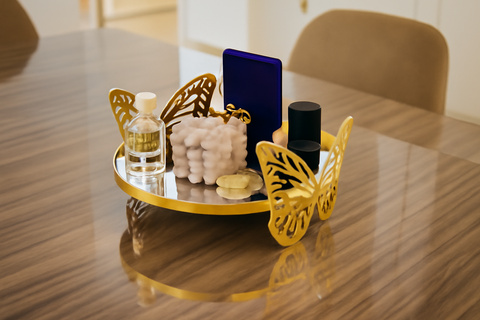 Engagement Ceremony Decorative Tray with Butterfly Accents