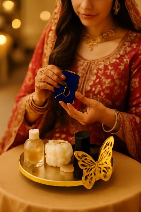 Engagement Ceremony Decorative Tray with Butterfly Accents