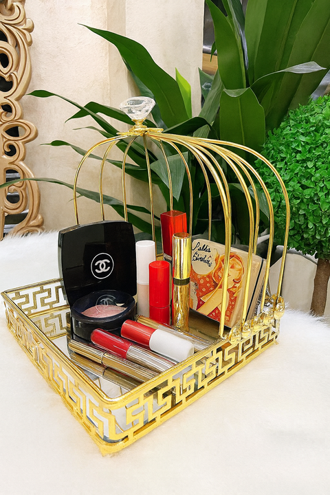 Luxury Golden Makeup Organizer