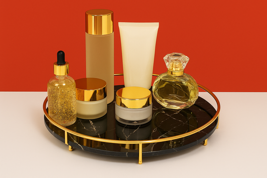 Make-up Organizer Tray, Decorative Glass Vanity Perfume Tray