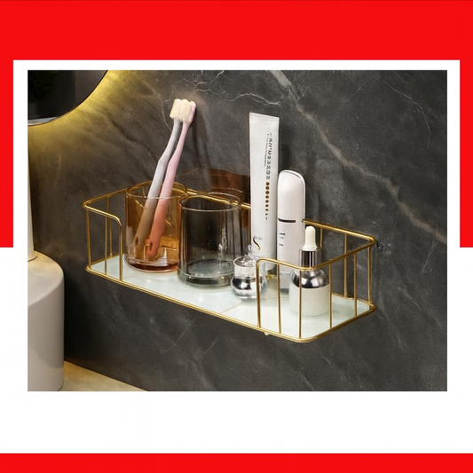 Bathroom Shelves, Thickness Toughened Glass Shelf, with Chrome Finish