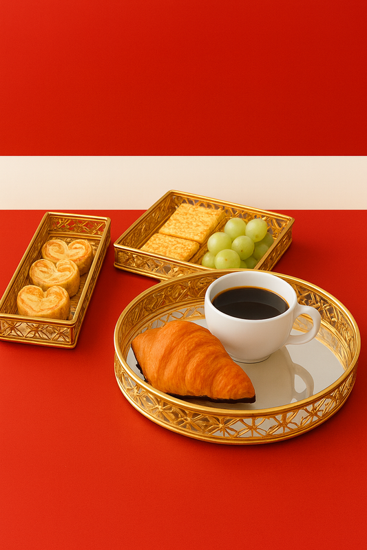 Mirror Tray For Serving Dessert, Frutis Bathroom Tray