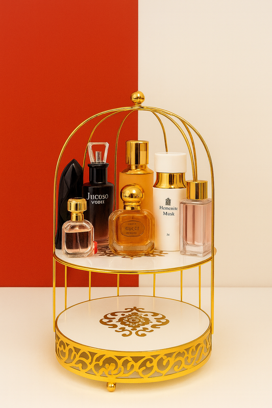 Makeup Organizer, Metal Bird Cage Shaped