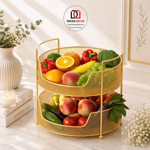 Contemporary Two-Level Kitchen Storage Rack