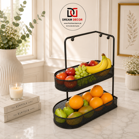 Mesh Vanity Organizer with Integrated Hooks