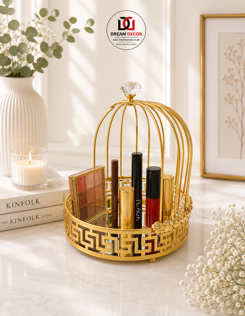 Luxury Golden Makeup Organizer