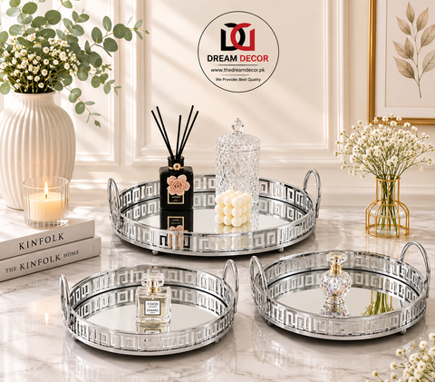 Modern Silver Mirror tray