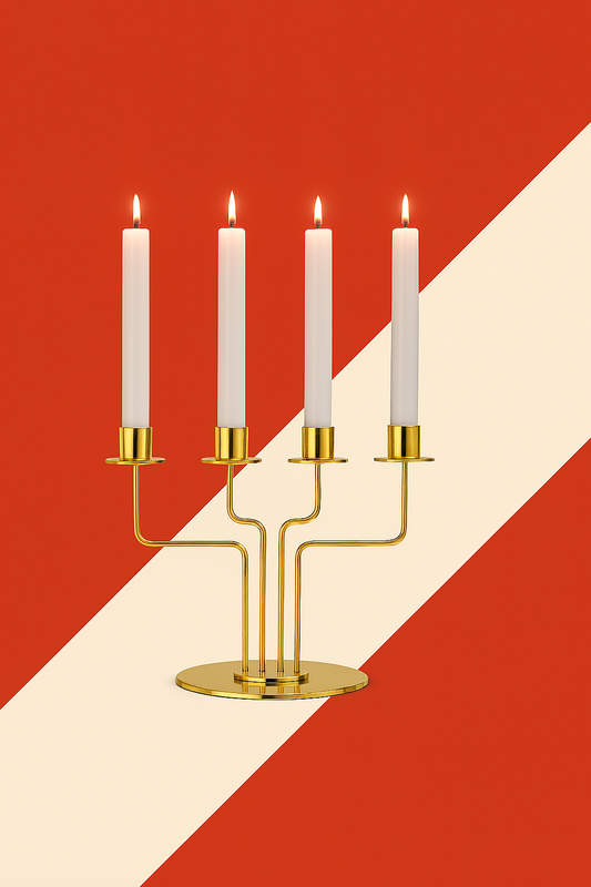 Golden Brass Candle Stand