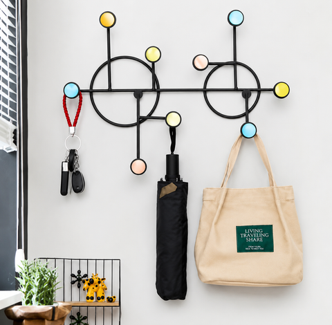 Modern Geometric Wall Hook Rack | Decorative Metal Hanger