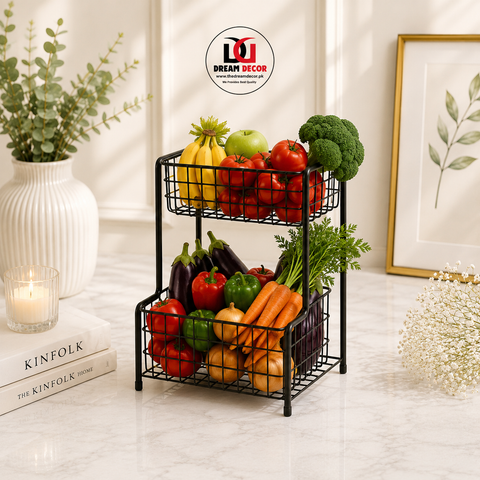 2 Tier Countertop Kitchen Fruit Basket| DreamDecor.pk