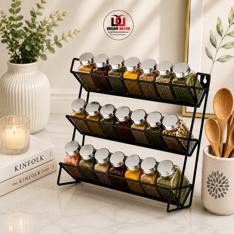 3-Tier Wall Mounted Spice Rack Organizer
