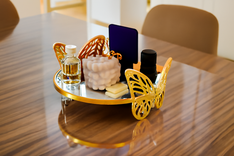 Engagement Ceremony Decorative Tray with Butterfly Accents