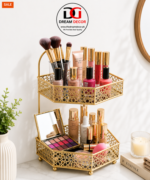 2 tier glass base Organiser for Decor