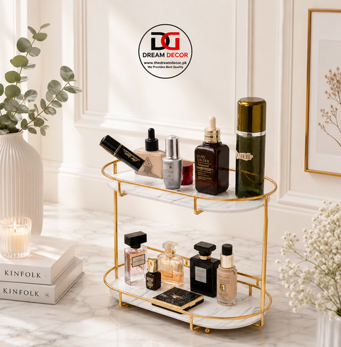 2 Tier Oval Shaped Cosmetic Rack Stand