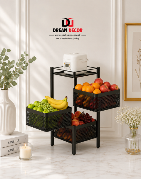 3-Tier Metal Vegetable Trolley