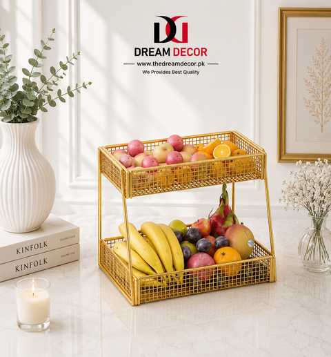 Multipurpose Tiered Metal Kitchen Storage Organizer