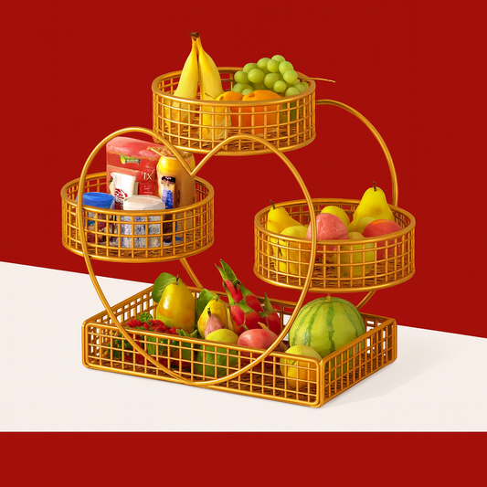 Multi Layer Fruit Basket Kitchen Countertop Rack Multiuse Fruit Bowl Vegetable