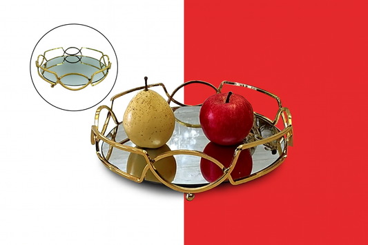 Fruit Bowl Wrought Iron Fruit Tray Storage Tray Glass Ornaments