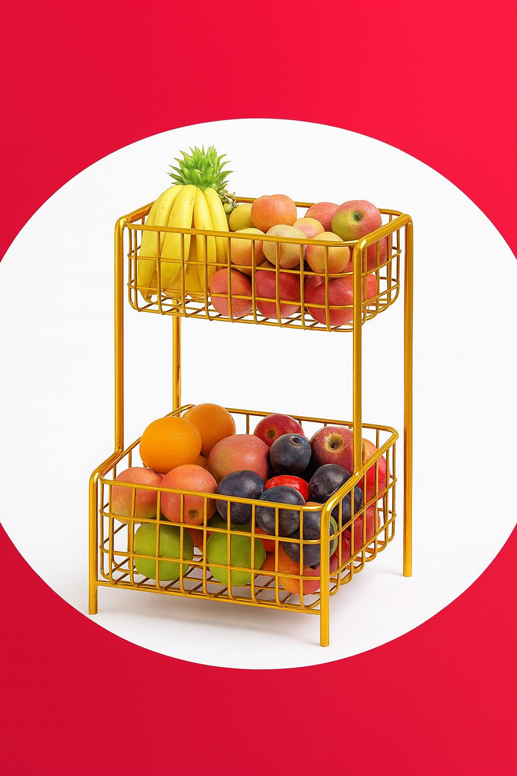 2 Tier Countertop Kitchen Fruit Basket