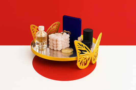 Engagement Ceremony Decorative Tray with Butterfly Accents