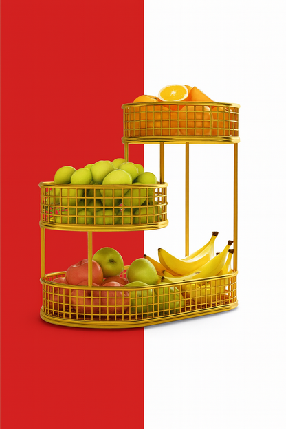3 layer fruit organiser flat base| Multi Purpose Rack.