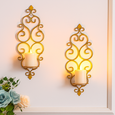 Wall Candle Holder Decorative Black Candle