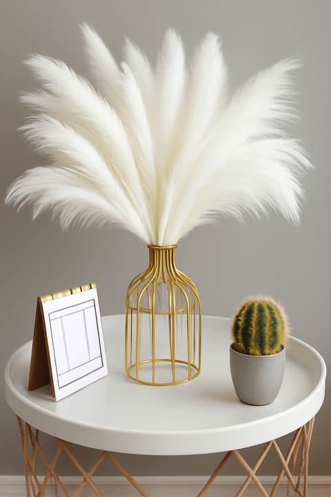 Elegant Metal Flower Vase with Clear Tube