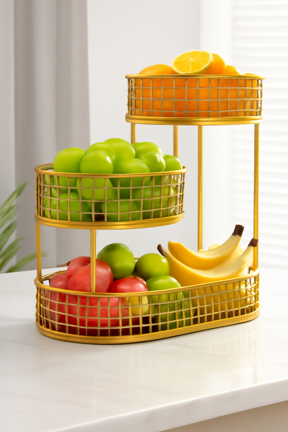 3 layer fruit organiser flat base| Multi Purpose Rack.