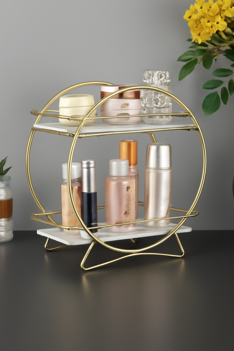 2 Tier Round Cosmetic Storage Rack