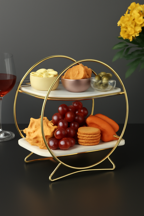 2 Tier Round Cosmetic Storage Rack