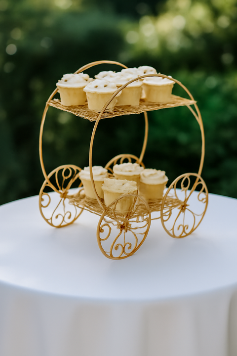 2-Tier Gold Metal  Display Stand for Wedding
