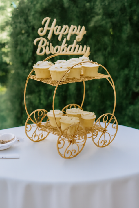 2-Tier Gold Metal  Display Stand for Wedding