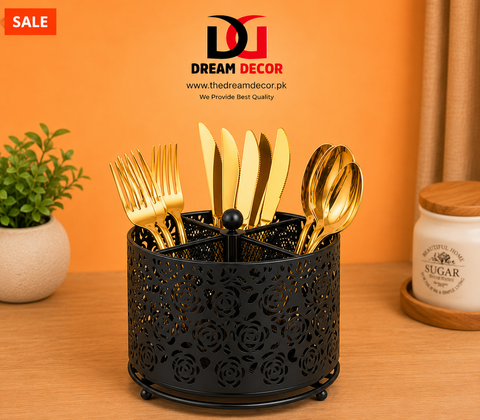 Luxury Rotating Cutlery Holder Organizer
